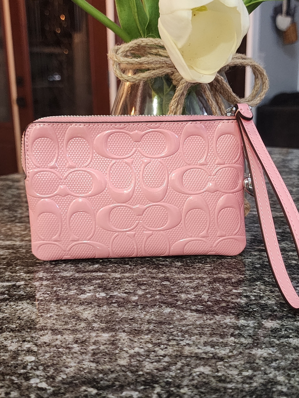 Coach Pink Patent Leather Wristlet- NWT- - Picture 3 of 5